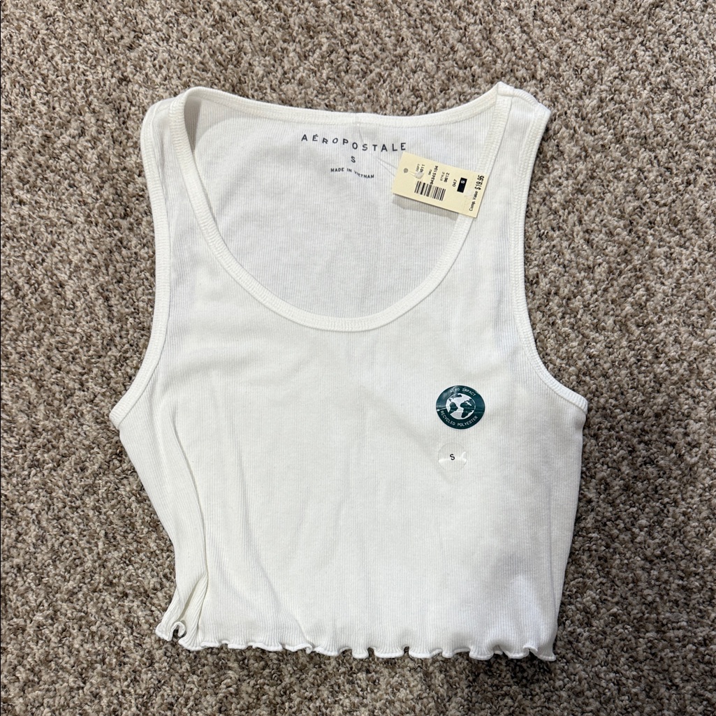 Aeropostale White Crop Top With Logo